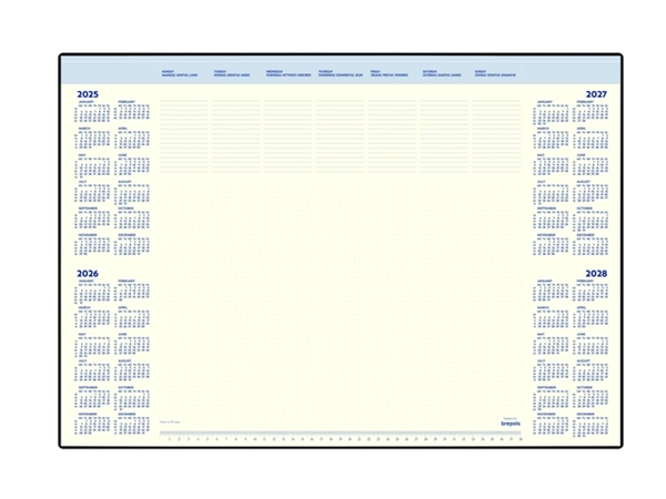 Een Onderlegblok 2025 Brepols Desk Mate 7dagen/1pagina 412x590x8mm 35vel in houder koop je bij Hoekmankantoorartikelen.nl