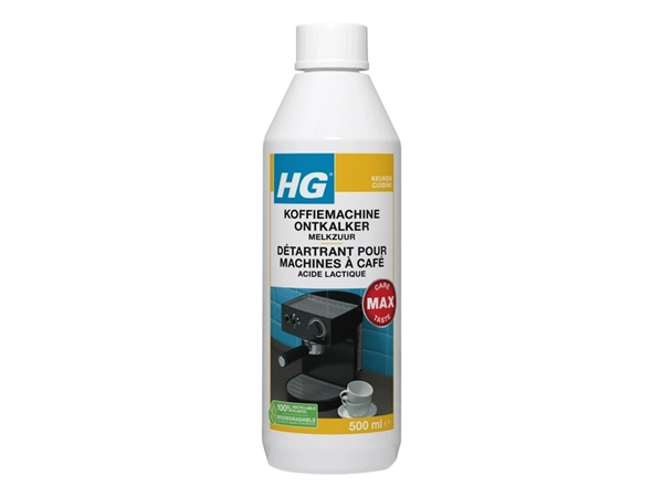 Een Ontkalker HG voor koffiemachine melkzuur 500ml koop je bij VHK Kantoorartikelen