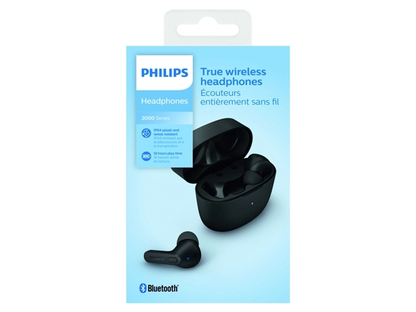 Een Oortelefoon Philips In-ear TWS TAT2206 zwart koop je bij VHK Kantoorartikelen