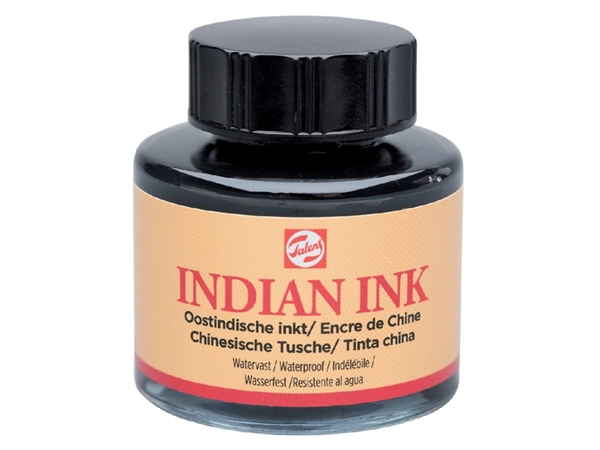 Een Oost-Indische inkt Talens zwart 30ml koop je bij VHK Kantoorartikelen