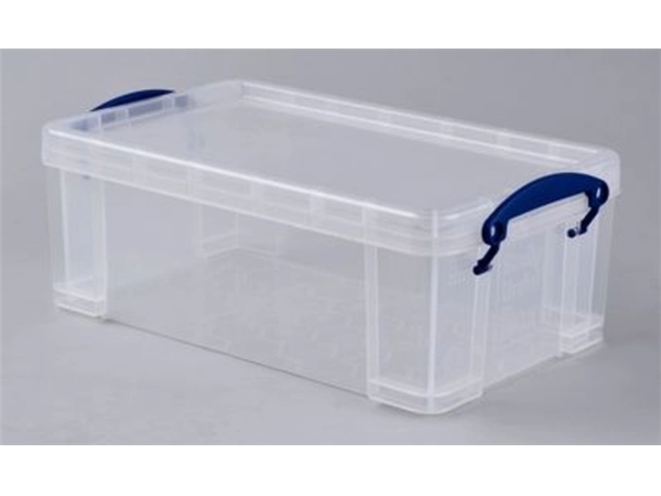 Een Opbergbox Really Useful 5 liter 340x200x125mm transparant wit koop je bij Hoekmankantoorartikelen.nl