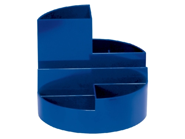 Een Pennenkoker MAUL roundbox 7 vakken Ø14x12.5cm blauw koop je bij VHK Kantoorartikelen