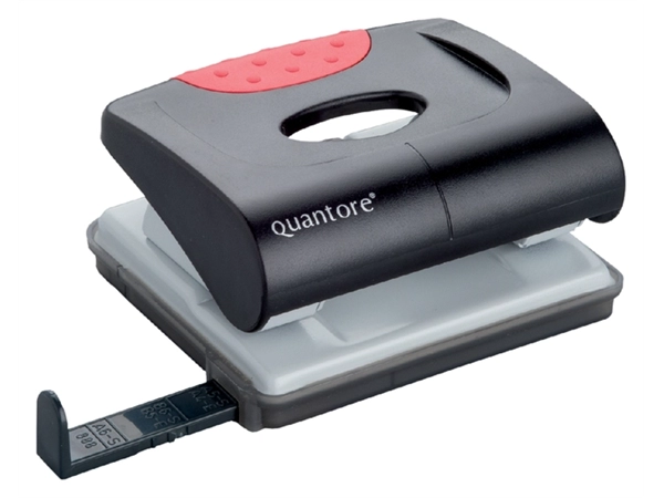 Een Perforator Quantore basis 2-gaats 20vel zwart koop je bij VHK Kantoorartikelen