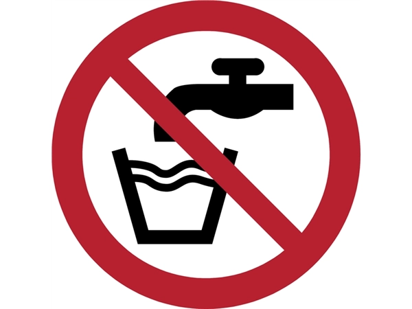 Een Pictogram bordje Djois Geen drinkwater Ø 100 mm Rood koop je bij Hoekmankantoorartikelen.nl