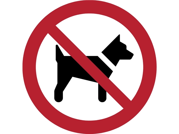 Een Pictogram bordje Djois Honden niet toegestaan Ø 200 mm Rood koop je bij Hoekmankantoorartikelen.nl