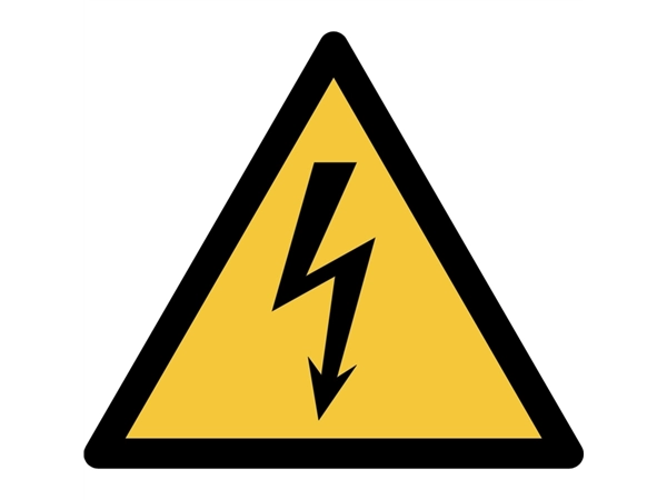 Een Pictogram bordje Djois Waarschuwing: elektrische spanning 150x133mm Geel koop je bij Hoekmankantoorartikelen.nl