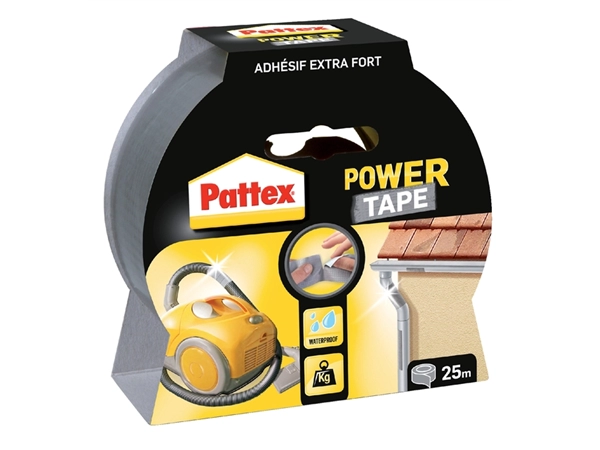 Een Plakband Pattex Power Tape 50mmx25m grijs koop je bij VHK Kantoorartikelen