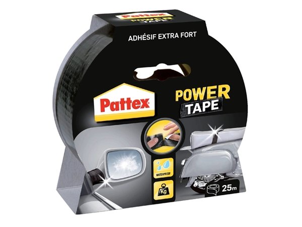 Een Plakband Pattex Power Tape 50mmx25m zwart koop je bij VHK Kantoorartikelen