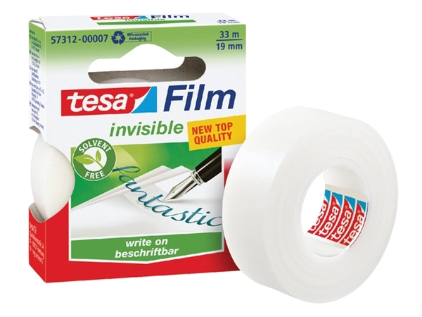 Een Plakband tesafilm® Invisible 33mx19mm mat transparant, koop je bij VHK Kantoorartikelen