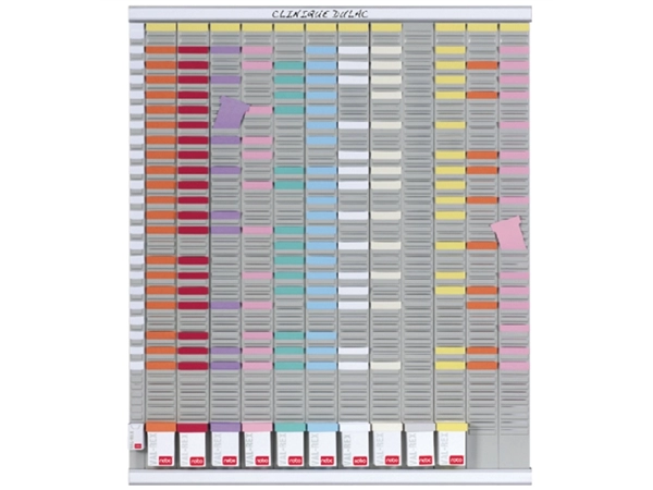 Een Planbord Nobo jaar 12 panelen met 54 sleuven nr.2 koop je bij VHK Kantoorartikelen