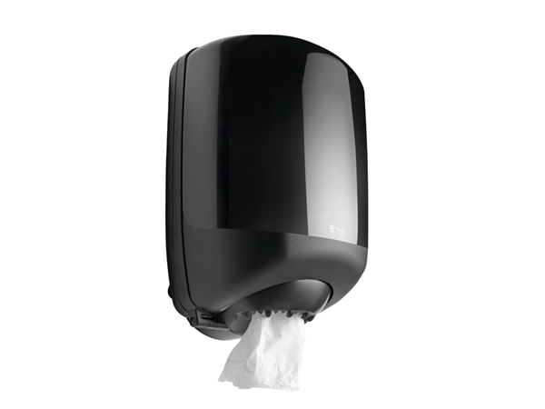 Een Poetspapierdispenser BlackSatino CF40 centerfeed zwart 332470 koop je bij VHK Kantoorartikelen