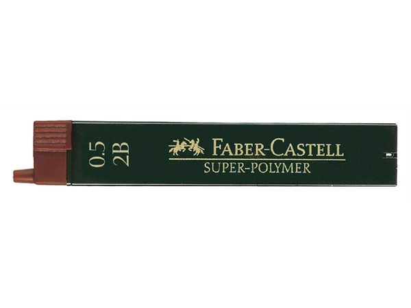 Een Potloodstift Faber-Castell 2B 0.5mm super-polymer koker à 12 stuks koop je bij VHK Kantoorartikelen