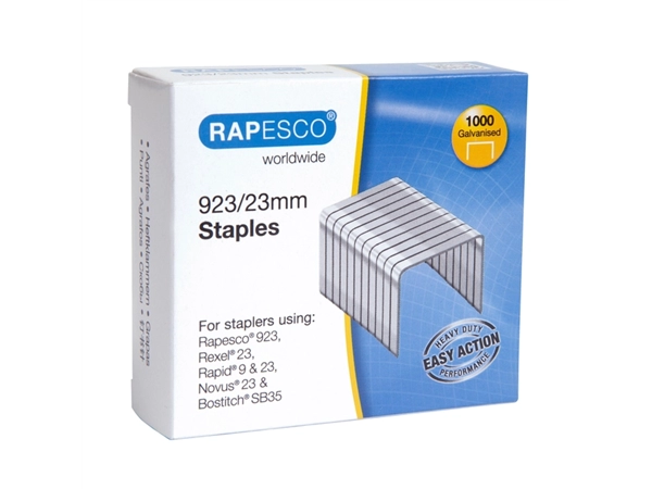 Een Rapesco 923/23mm (23 Type) Verzinkt Nieten (doos 1000) koop je bij VHK Kantoorartikelen