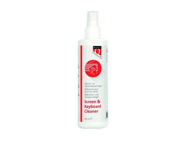 Een Reinigingsspray scherm/toetsenbord Quantore 250ml koop je bij VHK Kantoorartikelen