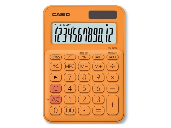 Een Rekenmachine Casio MS-20UC oranje koop je bij VHK Kantoorartikelen