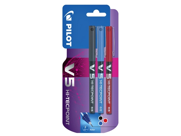 Een Rollerpen PILOT V5 fijn assorti blister à 3 stuks koop je bij Hoekmankantoorartikelen.nl