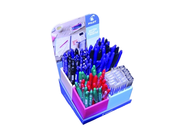 Een Rollerpen PILOT friXion Ball, friXion clicker en navullingen medium assorti display à 96 stuks koop je bij Hoekmankantoorartikelen.nl