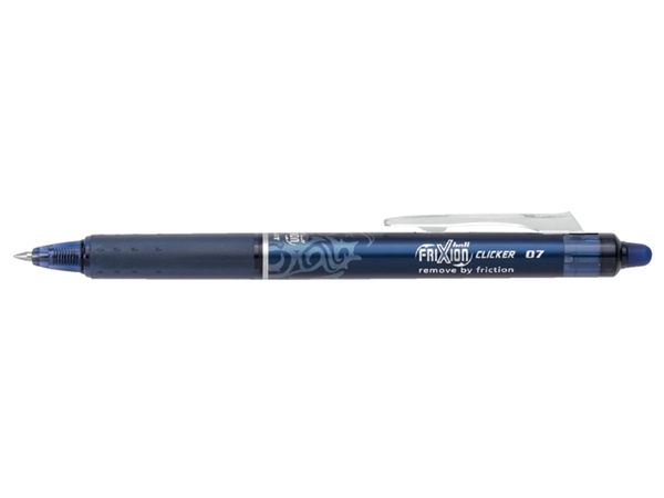 Een Rollerpen PILOT friXion clicker medium blauwzwart koop je bij Hoekmankantoorartikelen.nl