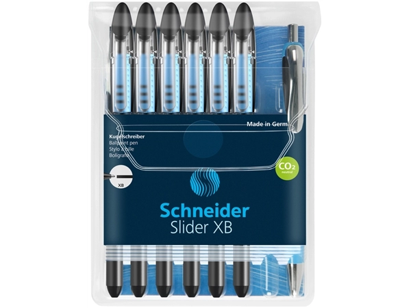 Een Rollerpen Schneider Slider Basic extra breed zwart met 1 balpen Rave gratis koop je bij VHK Kantoorartikelen