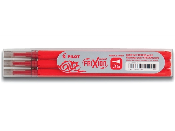 Een Rollerpenvulling PILOT friXion fijn rood set à 3 stuks koop je bij Hoekmankantoorartikelen.nl