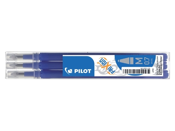 Een Rollerpenvulling PILOT friXion medium blauw set à 3 stuks koop je bij Hoekmankantoorartikelen.nl