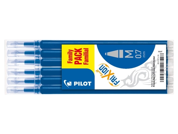 Een Rollerpenvulling PILOT friXion medium blauw set à 6 stuks koop je bij VHK Kantoorartikelen