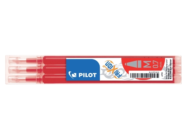 Een Rollerpenvulling PILOT friXion medium rood set à 3 stuks koop je bij VHK Kantoorartikelen