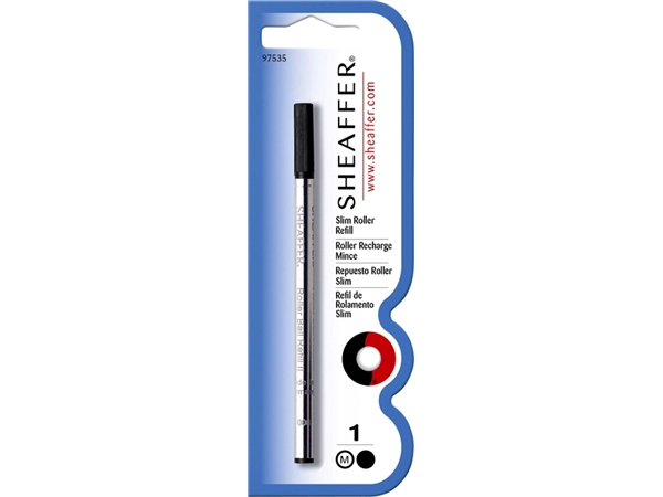 Een Rollerpenvulling Sheaffer slim medium zwart blister à 1 stuk koop je bij VHK Kantoorartikelen