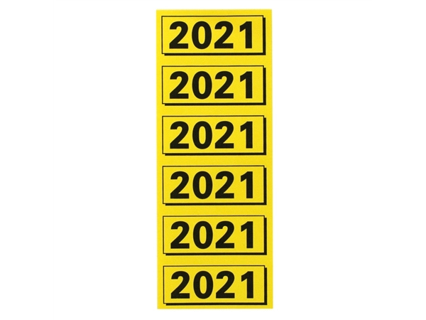 Een Rugetiket Elba 2021 geel met zwarte opdruk 120 stuks koop je bij Hoekmankantoorartikelen.nl