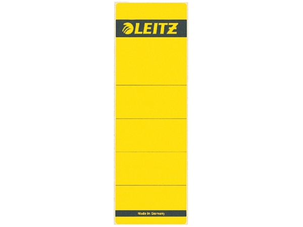 Een Rugetiket Leitz breed/kort 62x192mm zelfklevend geel 10 stuks koop je bij Hoekmankantoorartikelen.nl