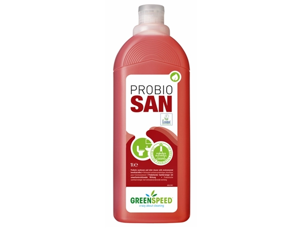 Een Sanitairreiniger Greenspeed Probio San 1 liter koop je bij VHK Kantoorartikelen