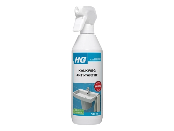 Een Sanitairreiniger HG kalkweg schuimspray 500ml koop je bij VHK Kantoorartikelen