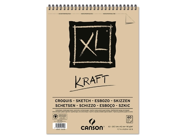 Een Schetsblok Canons XL Kraft A3 spiraal 60v 90gr koop je bij VHK Kantoorartikelen