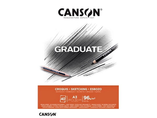 Een Schetsboek Canson Graduate Croquis A3 96gr 40vel koop je bij VHK Kantoorartikelen