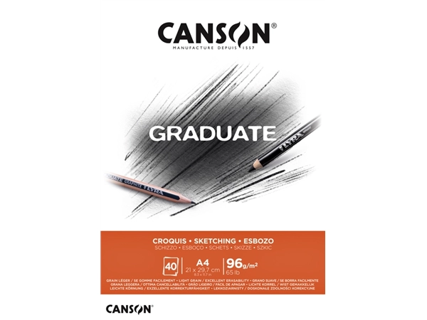 Een Schetsboek Canson Graduate Croquis A4 96gr 40vel koop je bij VHK Kantoorartikelen