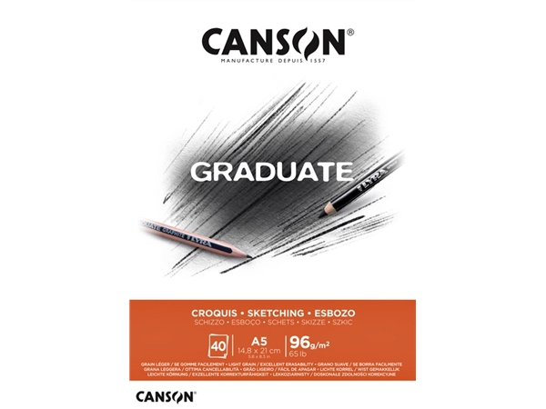 Een Schetsboek Canson Graduate Croquis A5 96gr 40vel koop je bij VHK Kantoorartikelen