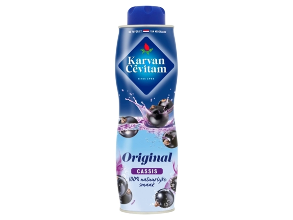 Een Siroop Karvan Cevitam cassis 600ml koop je bij VHK Kantoorartikelen