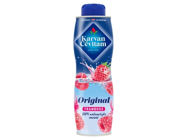 Een Siroop Karvan Cevitam framboos 600ml koop je bij VHK Kantoorartikelen