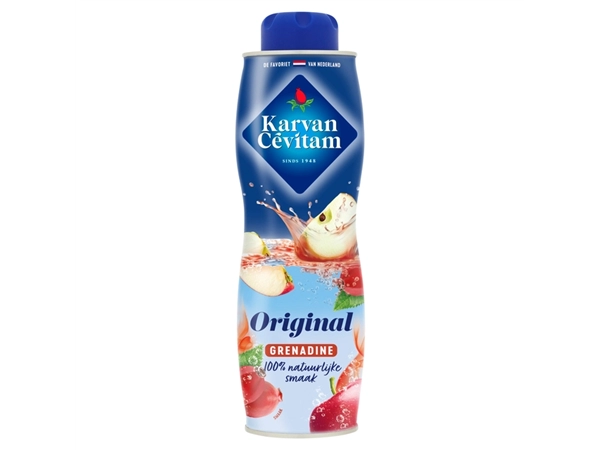 Een Siroop Karvan Cevitam grenadine 600ml koop je bij VHK Kantoorartikelen