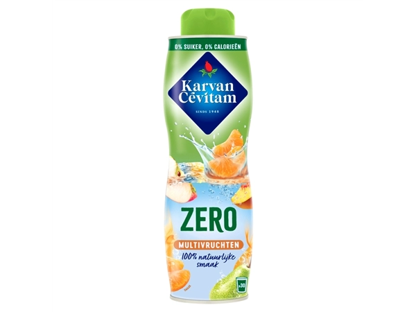 Een Siroop Karvan Cevitam multivruchten 0% suiker 600ml koop je bij VHK Kantoorartikelen