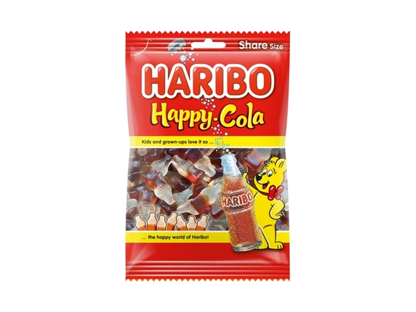 Een Snoep Haribo Happy Cola zak 250gr koop je bij VHK Kantoorartikelen