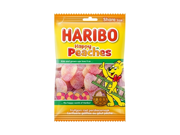 Een Snoep Haribo Perziken zak 250gr koop je bij VHK Kantoorartikelen