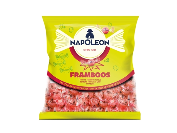 Een Snoep Napoleon framboos zak 1kg koop je bij VHK Kantoorartikelen