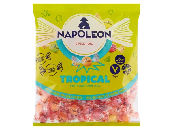 Een Snoep Napoleon tropical sweet zak 1kg koop je bij VHK Kantoorartikelen