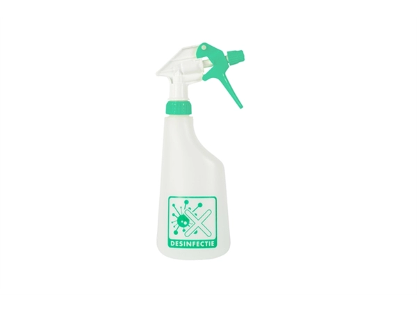 Een Sproeiflacon Cleaninq 600ml leeg met logo desinfectie koop je bij VHK Kantoorartikelen