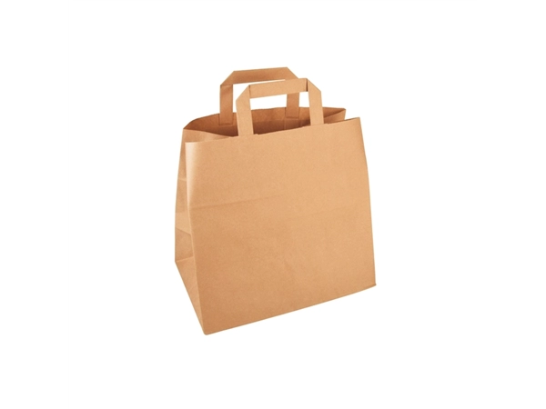 Een Tas IEZZY kraft papier 32x16x27cm (bxdxh) bruin 250 stuks koop je bij VHK Kantoorartikelen