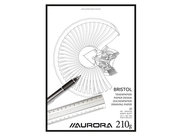 Een Tekenblok Aurora A4 20 vel 210 gram Bristol papier koop je bij VHK Kantoorartikelen