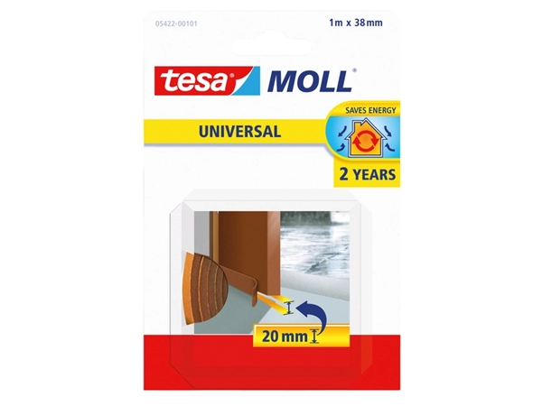 Een Tochtstrips tesamoll® Universal zelfklevende tbv deur 1mx38mm bruin koop je bij VHK Kantoorartikelen