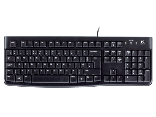 Een Toetsenbord Logitech K120 Qwerty zwart koop je bij VHK Kantoorartikelen