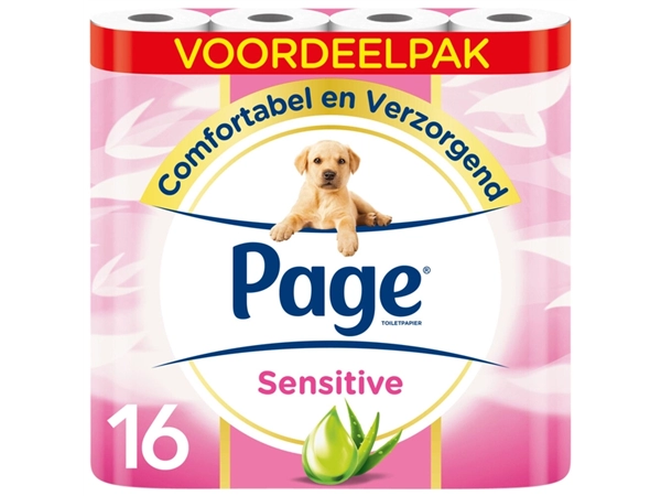 Een Toiletpapier Page Sensitive Aloë Vera 3-laags wit 140vel koop je bij VHK Kantoorartikelen